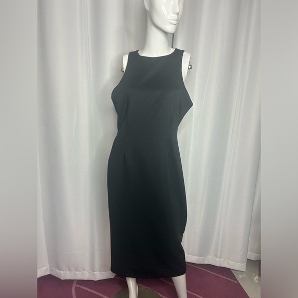 Metaphor Women's Black Midi Bodycon Texture Sleeveless Dress - Picture 11 of 11